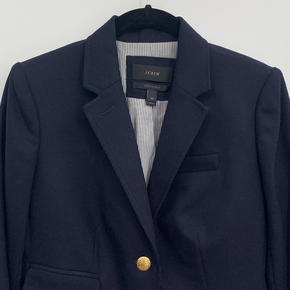 J. CREW school boy Blazer in Italian Stretch Wool Navy and Gold Button Details - Picture 2 of 13